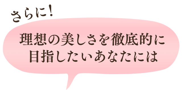 さらに！理想の美しさを徹底的に目指したいあなたには