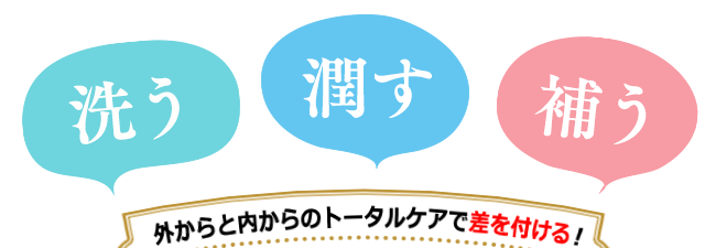 ３ステップ「洗う」「潤す」「補う」